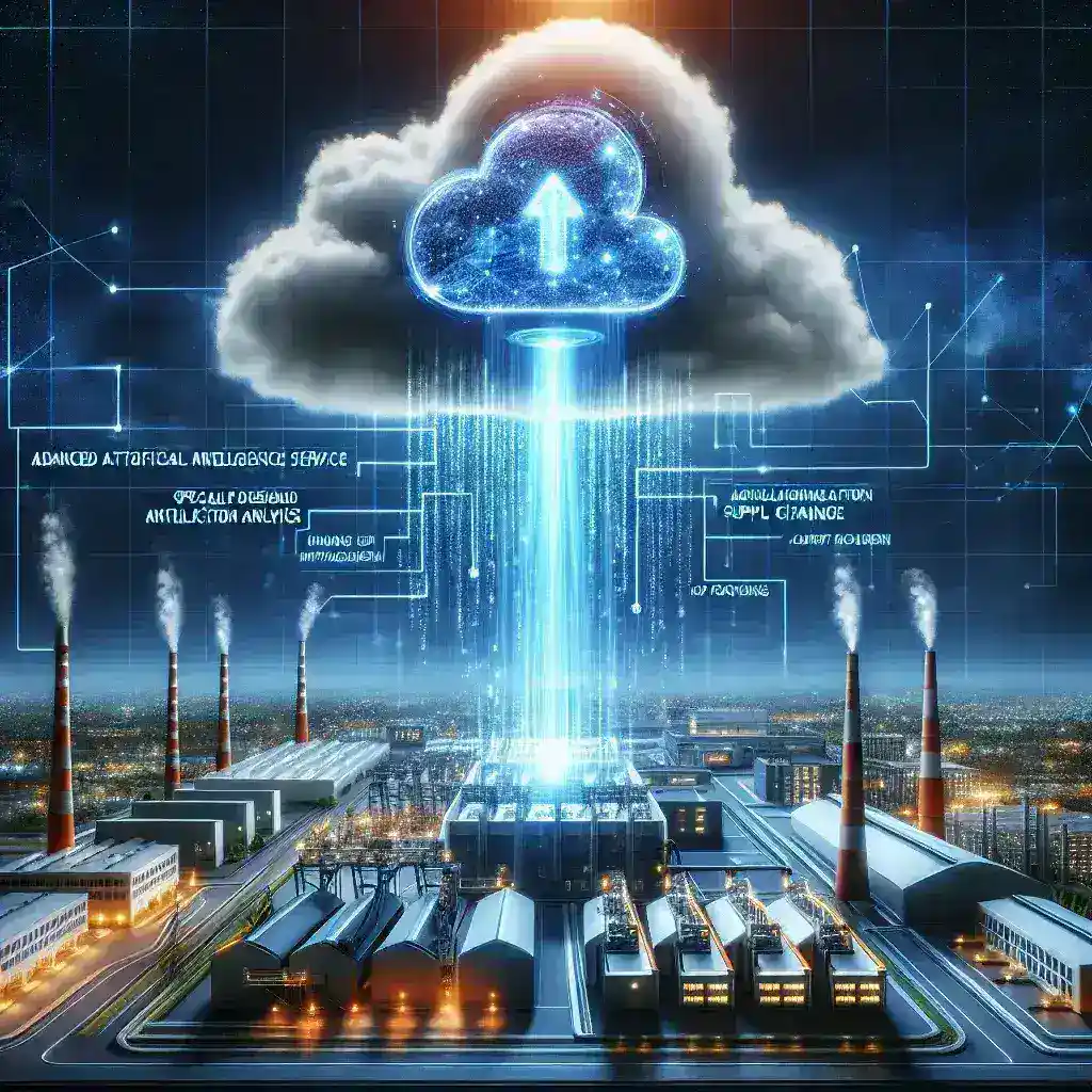 "Google Cloud AI-Powered Supply Chain Analytics dashboard displayed on a laptop, showcasing data insights and analytics tools for U.S. manufacturers to optimize supply chain efficiency and decision-making."