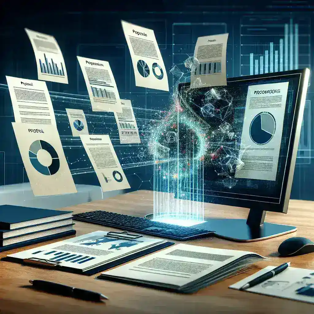 "Salesforce generative AI tools for proposal writing showcased in a presentation, highlighting innovative features for U.S. markets"