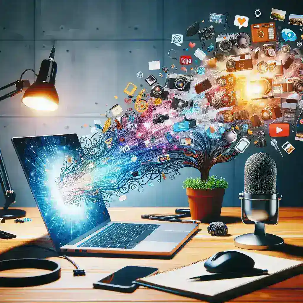 "Illustration of Jasper AI's new blog-to-video automation tool, showcasing the innovative interface and content transformation process that enhances digital marketing strategies."